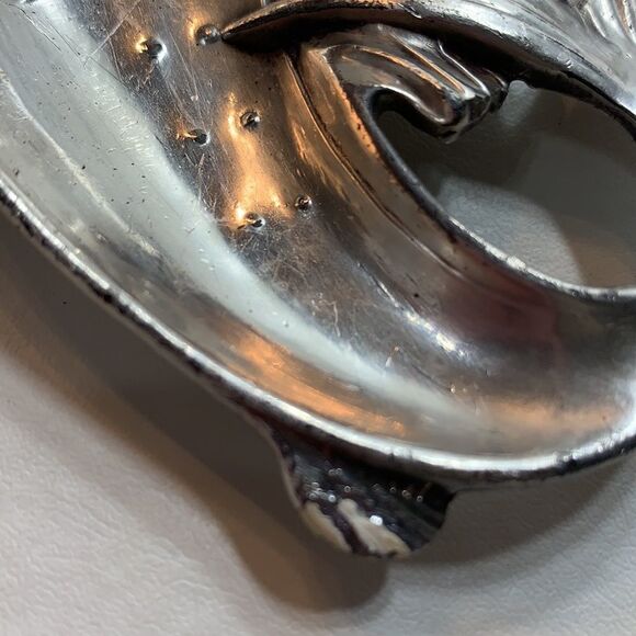 WB Manufacturing Co 133 Swordfish Trinket Holder Vintage Silver Plated Metal - Picture 4 of 7